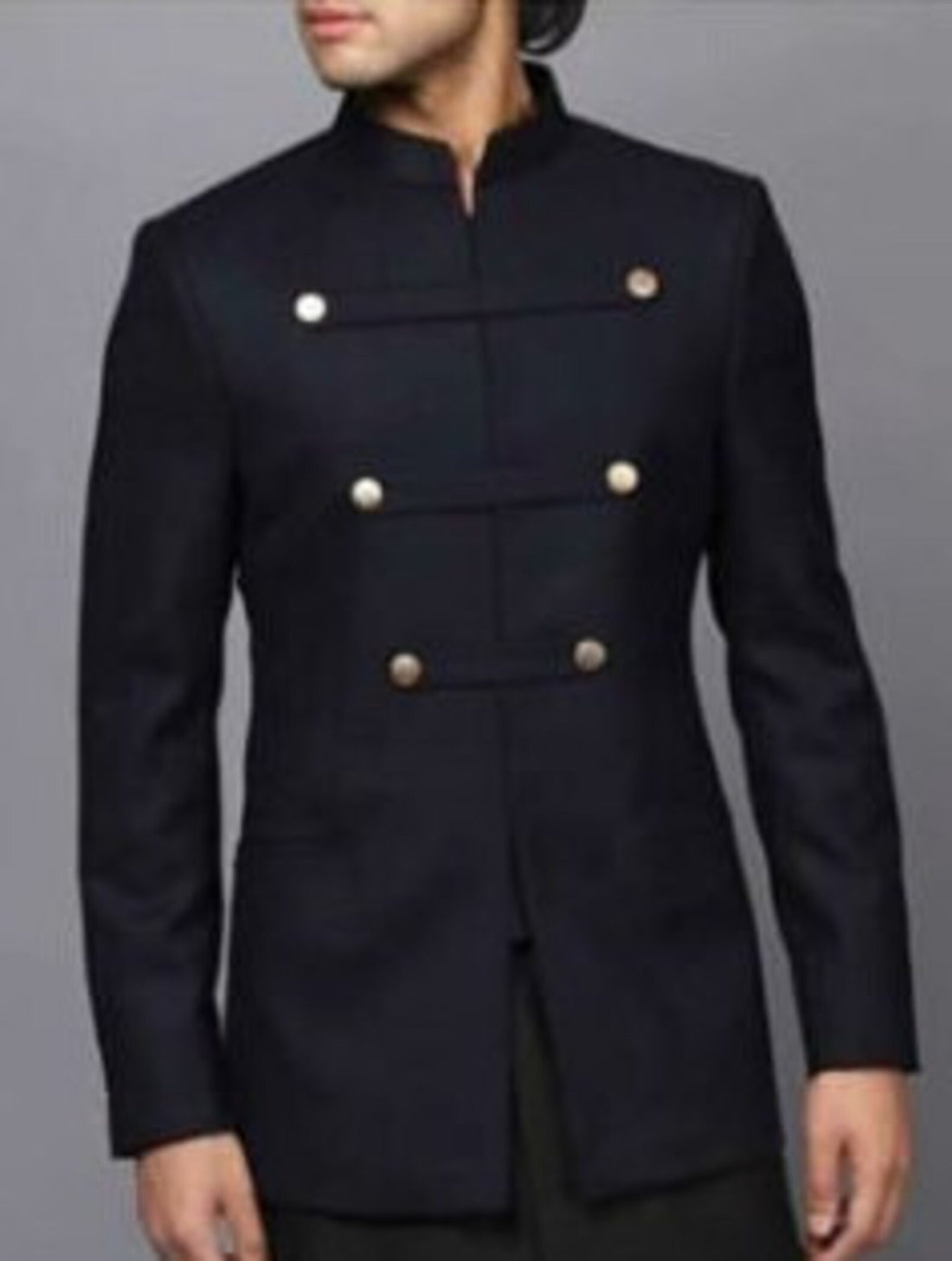 Madhu Couture Stylish Ethnic Traditional Partywear Black Indowestern With Kurta Pajama For Men.