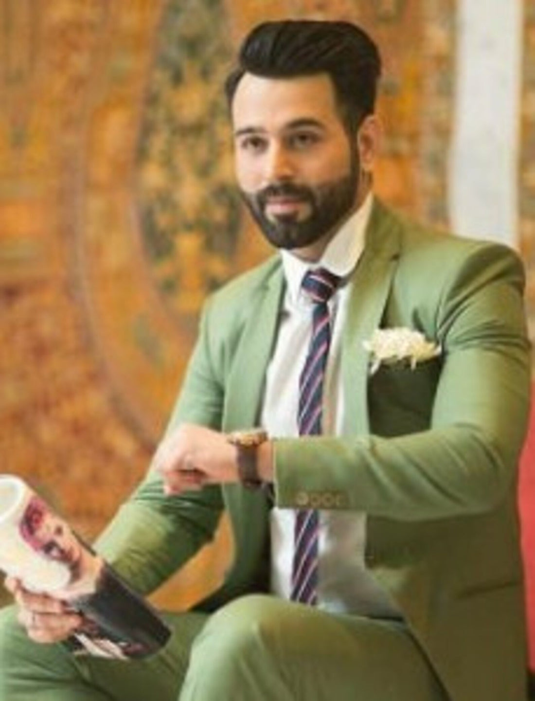 Madhu Couture Stylish Designer Party wear Formal Coat pant Suit For Men.