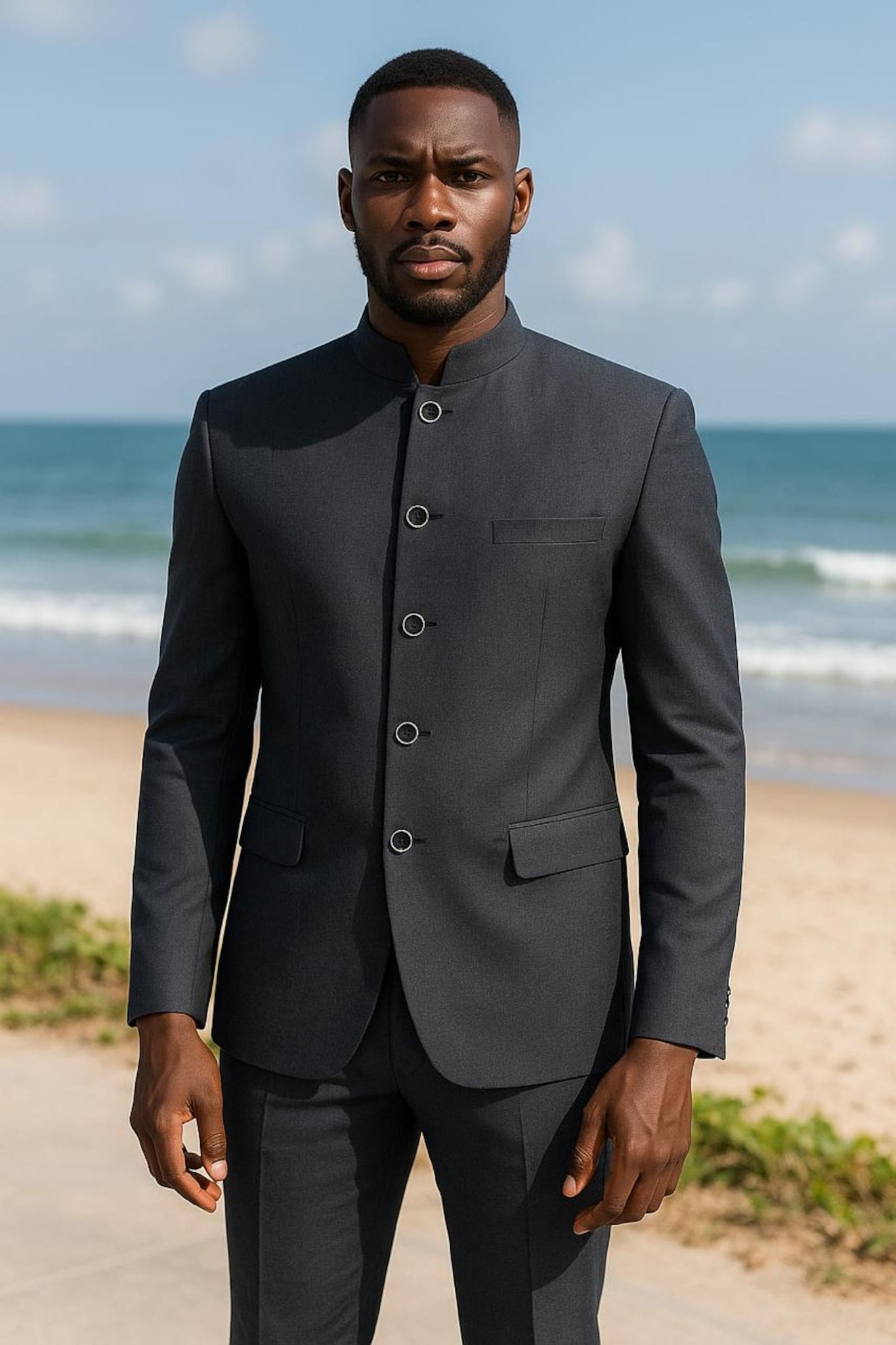 Madhu Couture Indian Black BandhGala Jacket Stylish Ethnic Partywear Designer Jodhpuri Suit For Men coat pant suit.