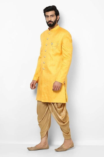 Madhu Couture Green Indian Stylish Ethnic Traditional Partywear Marriage Wedding Sherwani Groom Outfit For Men.