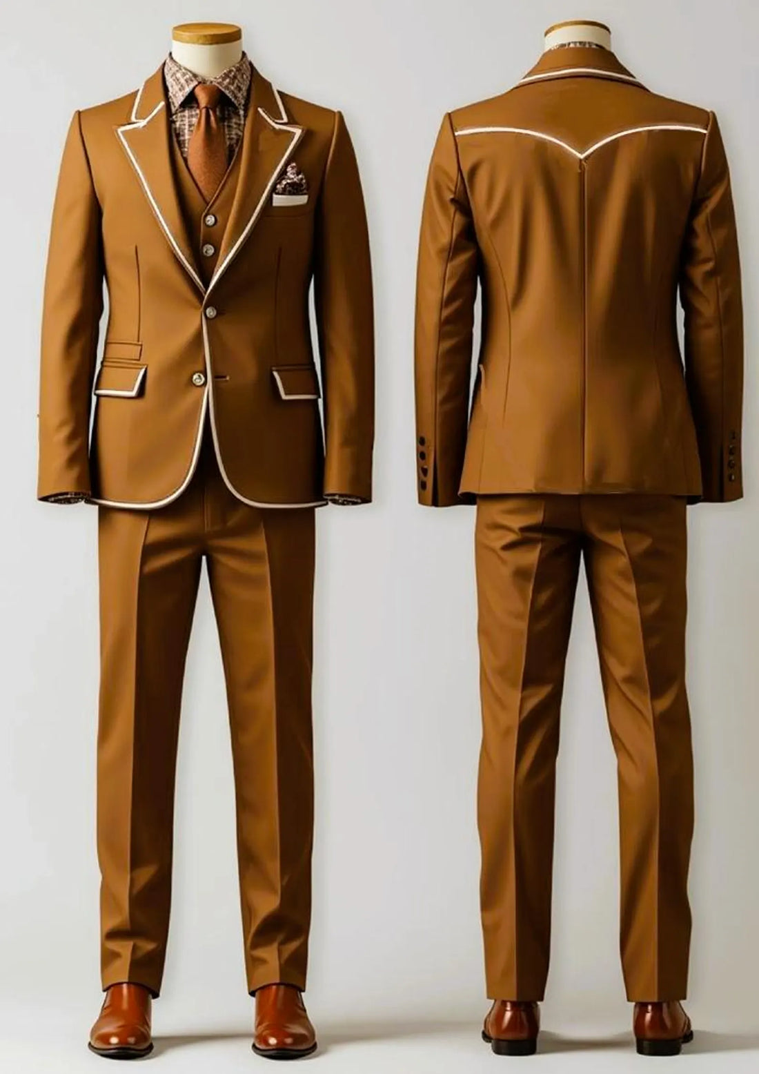 Designer Man Suit Wedding and Party Wear Suit- Men's Brown 3 Piece Suit -Slim fit Suit- Stylish Formal Attire for Any Occasion