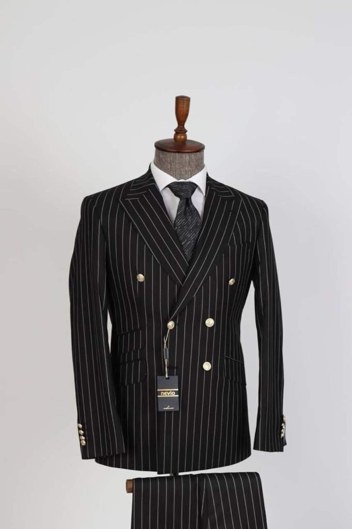 Madhu Couture Black Stripe Suits Coat Pant Designer Formal Fashion Wedding 2 Piece Groom Party Wear Coat Pant Suit For Men.