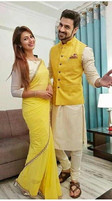 Madhu Couture Stylish Ethnic Traditional Partywear Kurta Pajama With Waist coat for Men.