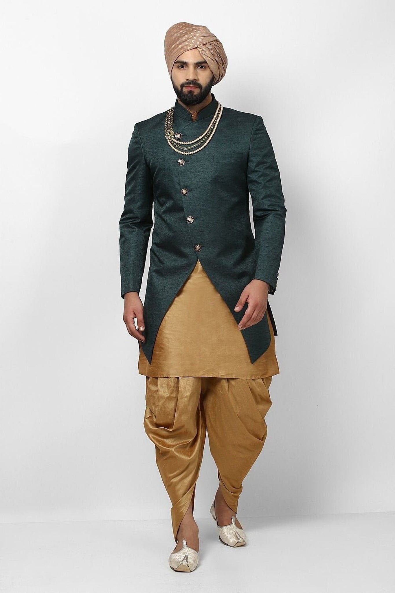 Madhu Couture Indian Stylish Ethnic Partywear Traditional Banarasi Silk Indo western With Kurta and Dhoti