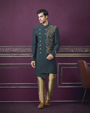 Madhu Couture Indian Stylish Ethnic Traditional Partywear Marriage Wedding Sherwani Groom Outfit For Men