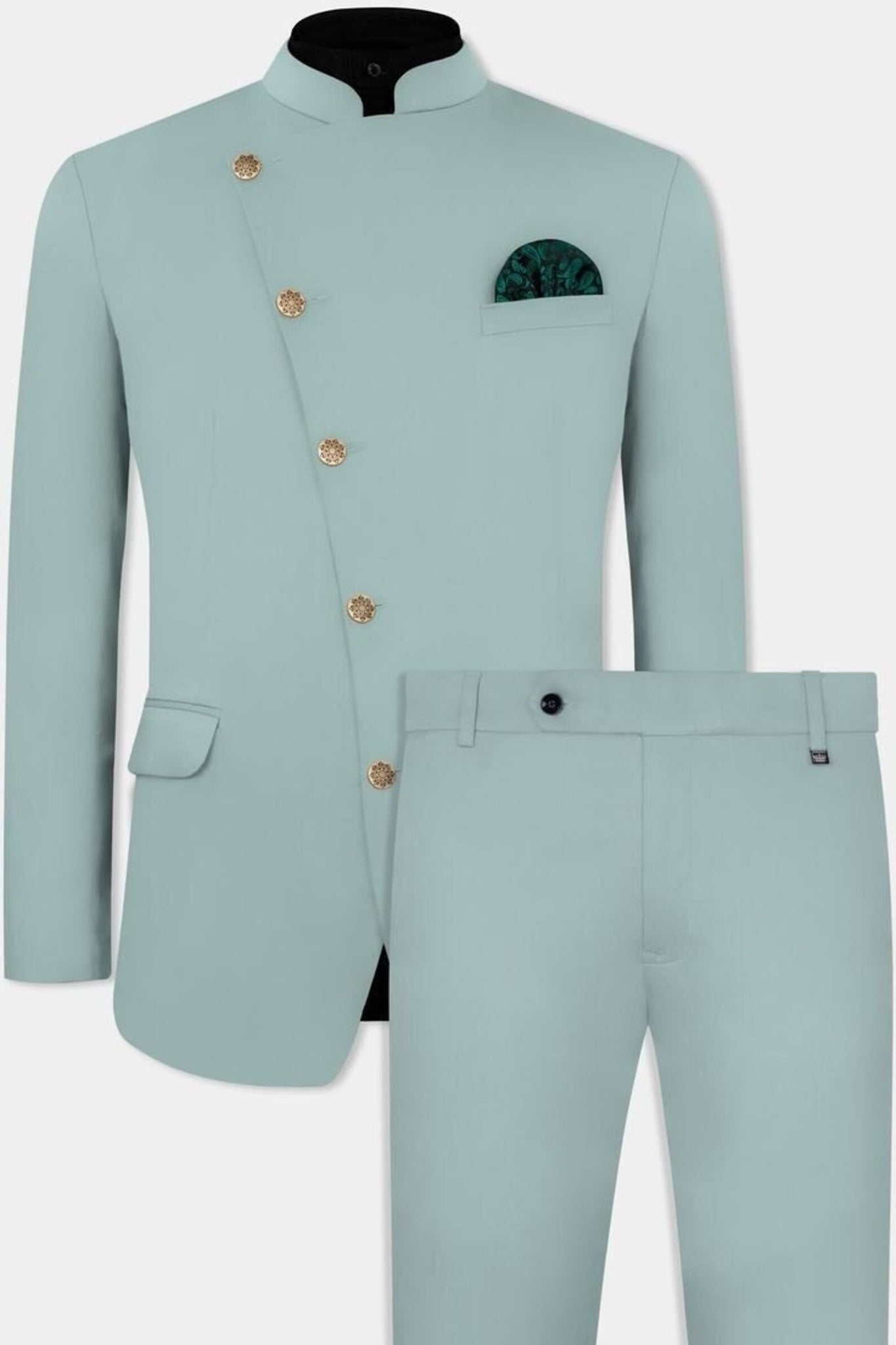 Madhu Couture Indian Stylish Ethnic Partywear Designer Blue Color Jodhpuri Suit For Men.