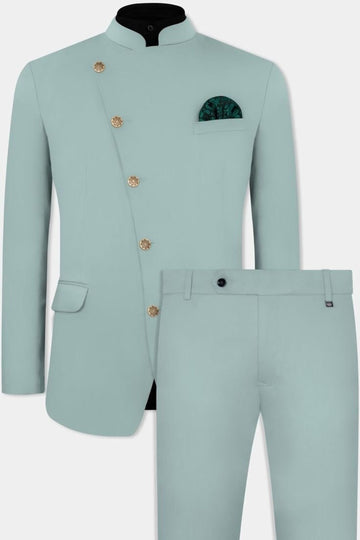 Madhu Couture Indian Stylish Ethnic Partywear Designer Blue Color Jodhpuri Suit For Men.