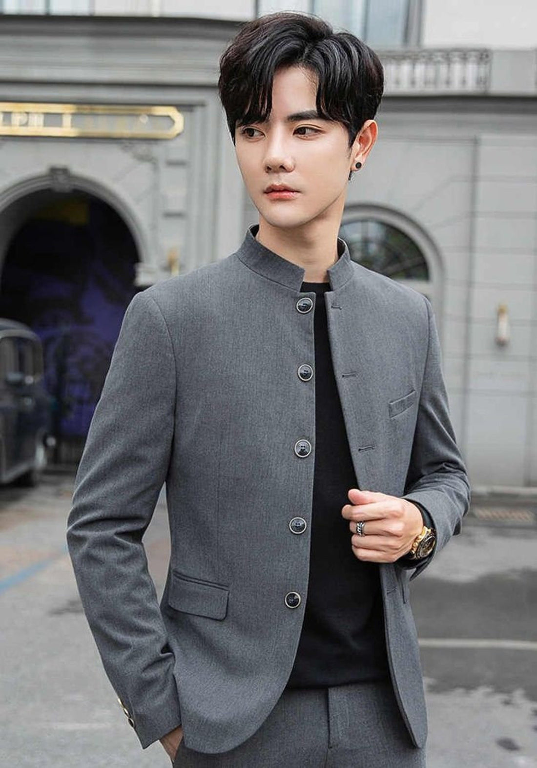 Madhu Couture New Grey Stylish Collection of Partywear Designer Ethnic Jodhpuri Suit for Men Reception and party wear Blazer for men