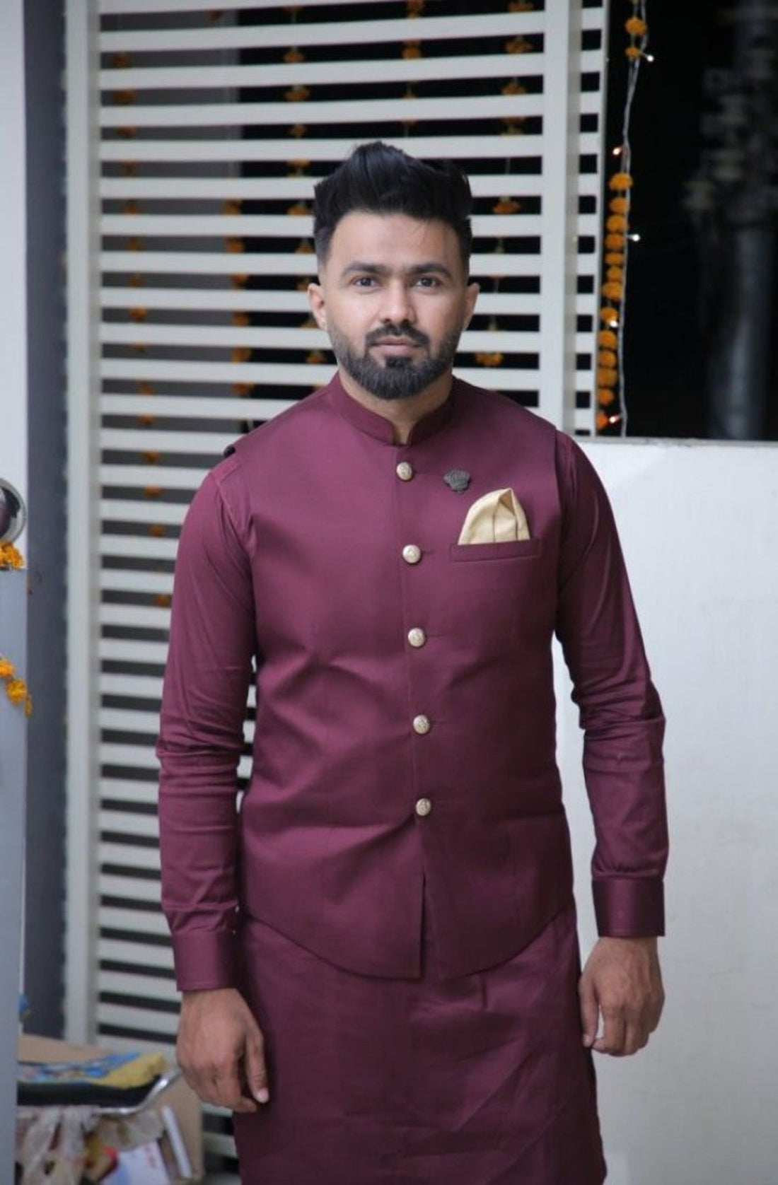 Madhu Couture New Collection of Mens Ethnic Classioc Stylish Pathani kurta With Pajama and Waistcoat For Men.