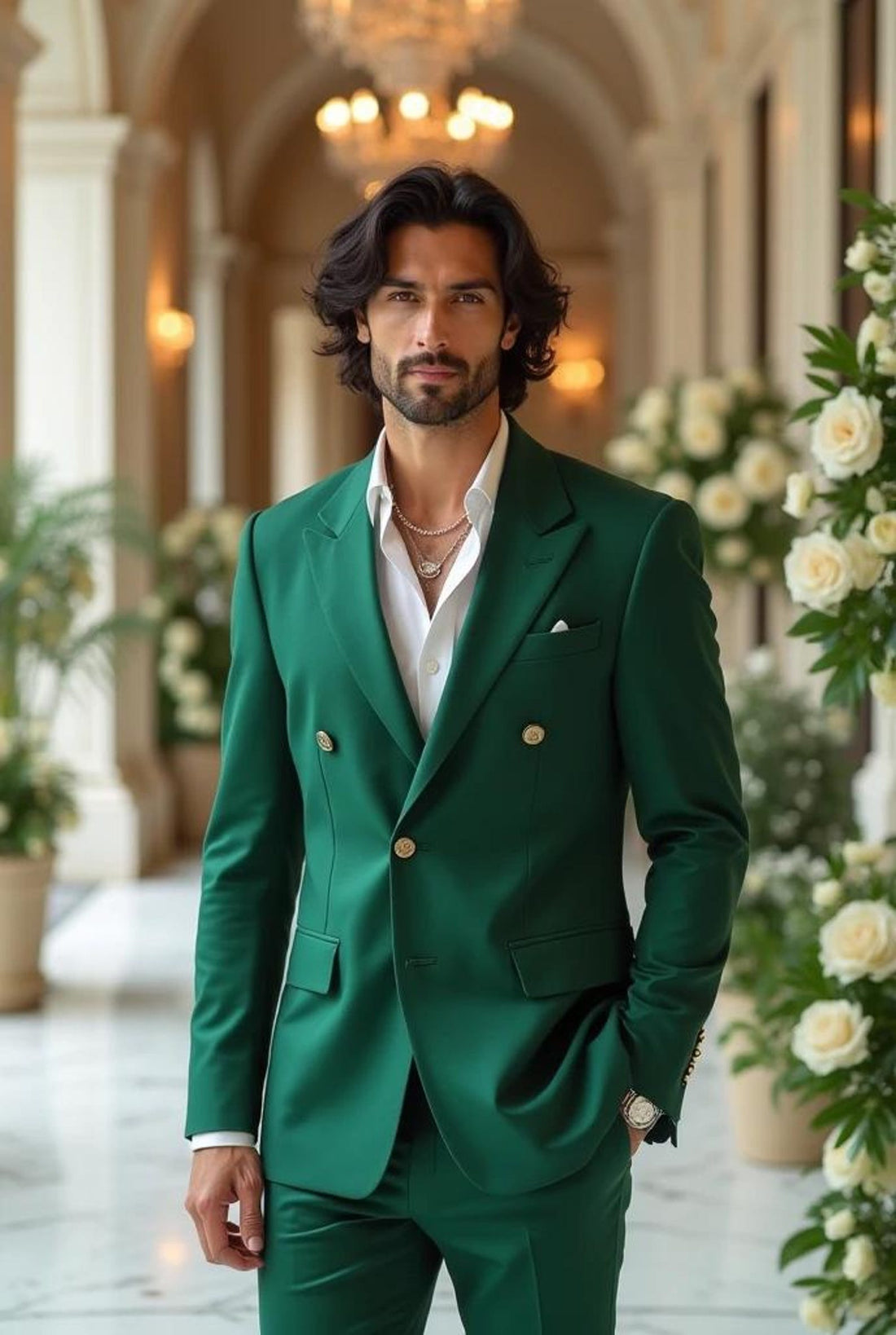 Green Men's Slim Tuxedo Suit | Stylish Groomsman Gifts & Dinner Party Wear | Trendy Prom Beach Outfit