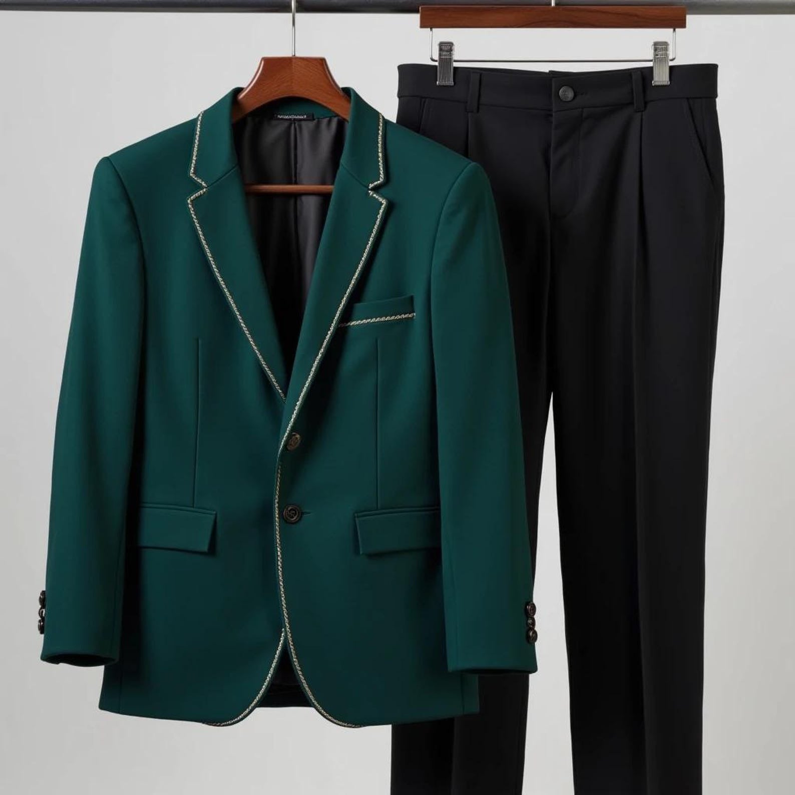 Latest Stylish Green Wedding Men's Slim Coat Pant Tuxedo Jacket Suit for Groomsman Gifts & Dinner Party Wear Prom Suit Beach Wear Gift
