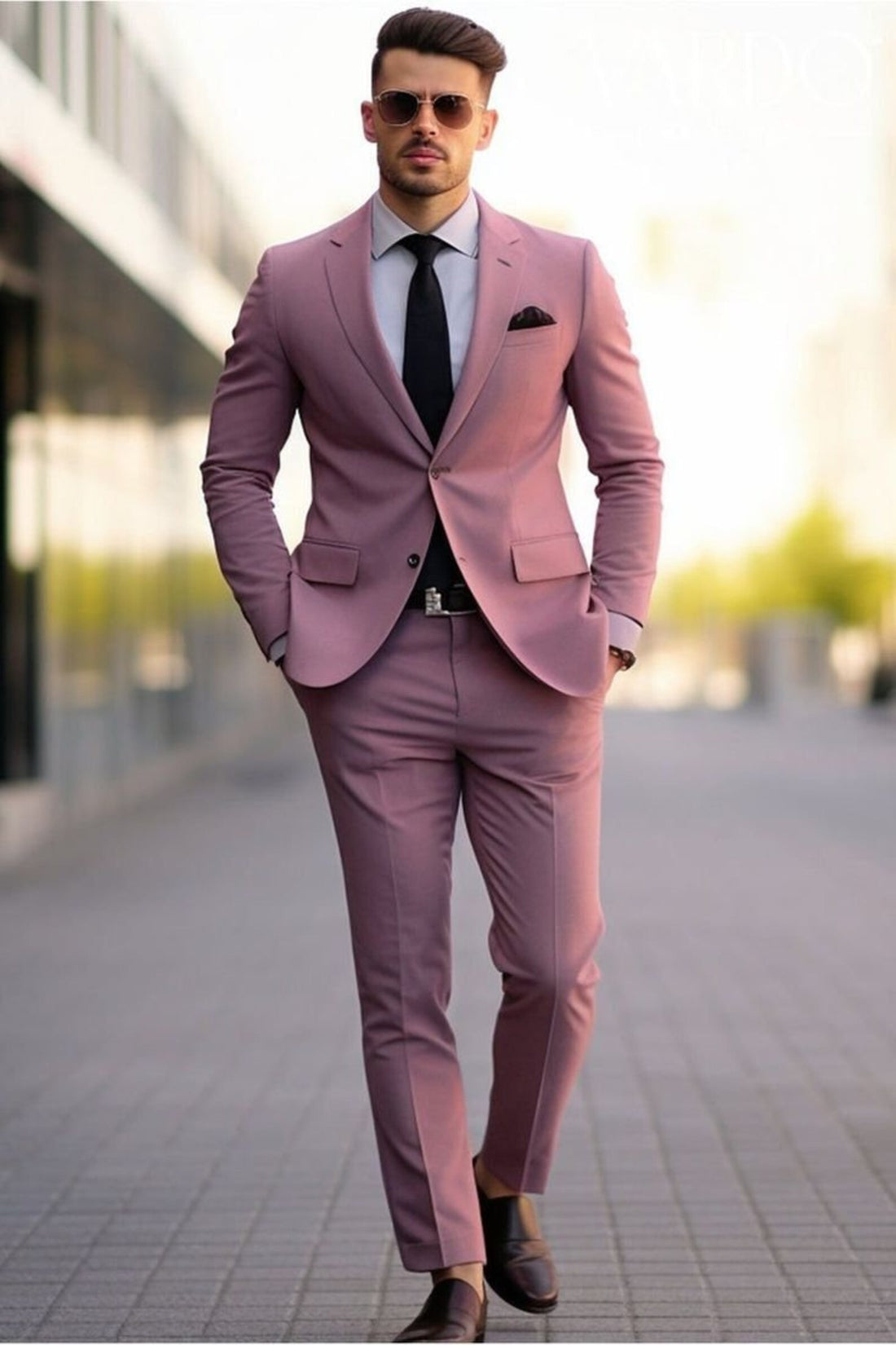 Mens Slim Dusky Pink Fit Tuxedo 2pcs Suit Men Suits, Designer Wedding Suits, Groom Wear Slim Fit Coat Vest Pant Suits