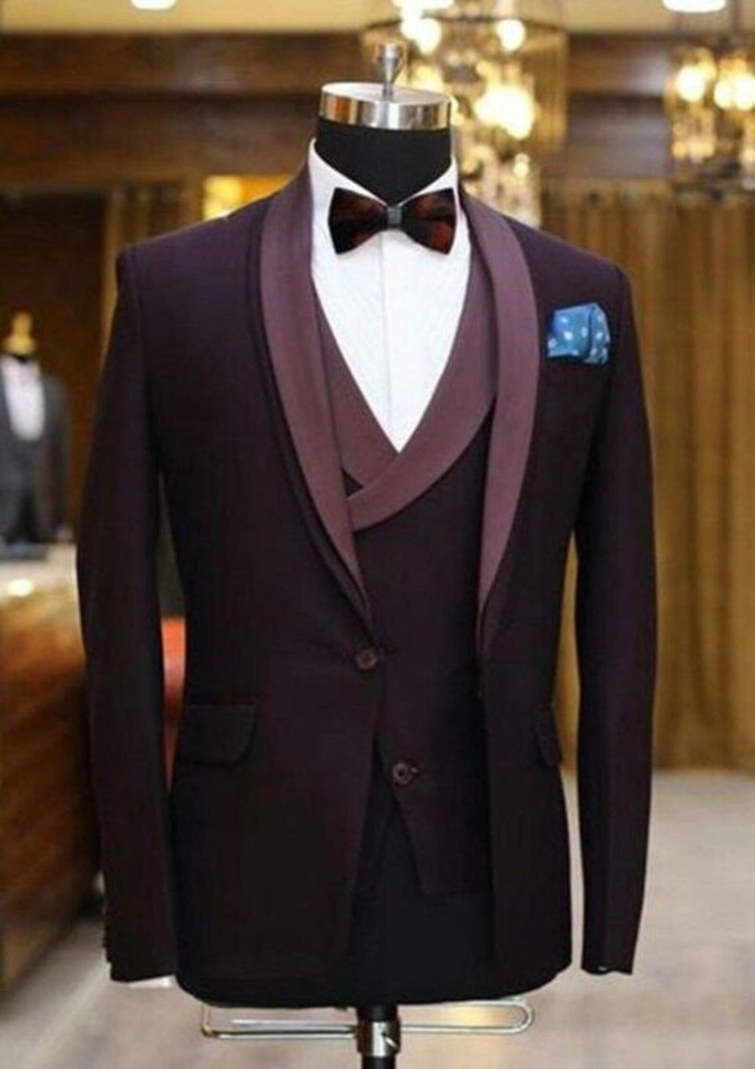Madhu Couture Coat Pant Wine Designer Formal Fashion Wedding 3 Piece Groom Party Wear Coat Pant Suit For Men.