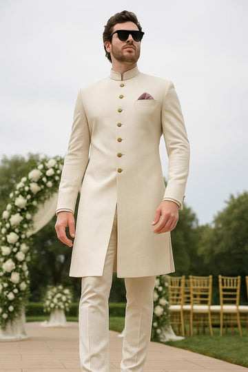Ivory Sherwani for men Indian Pakistani Wedding Suit For men Partywear Designer Luxury Groomsmen Dress Code Sangeet Haldi Mehendi Dress