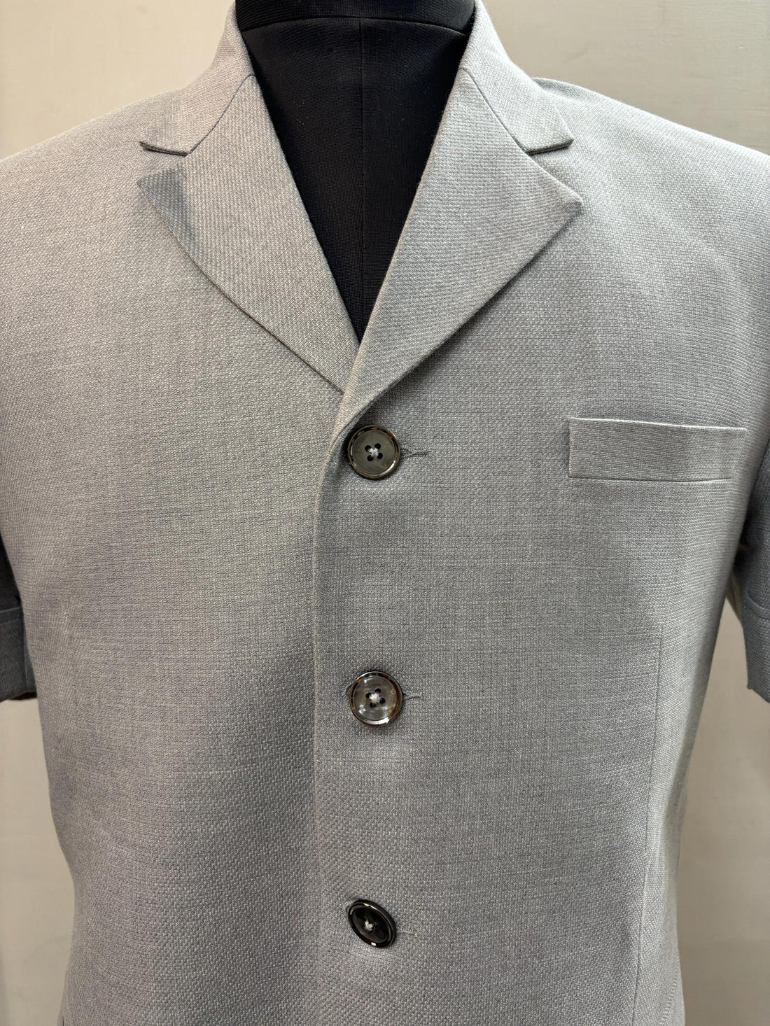 Light Grey Half Sleeve Safari Suit for Men