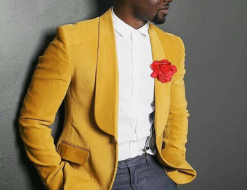 Madhu Couture Designer Yellow Velvet Coat Blazer Jacket Wedding Party Wear Party Wear.