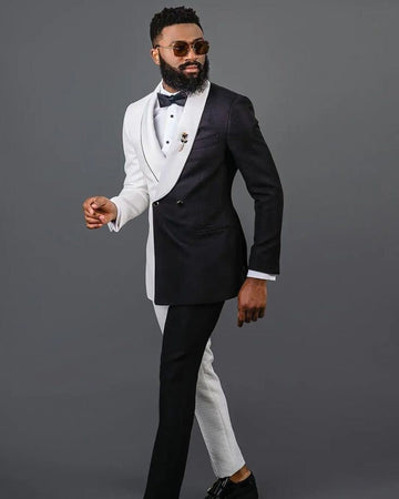 Madhu Couture White Designer Formal Fashion Wedding 2 Piece Groom Party Wear Coat Pant Suit For Men