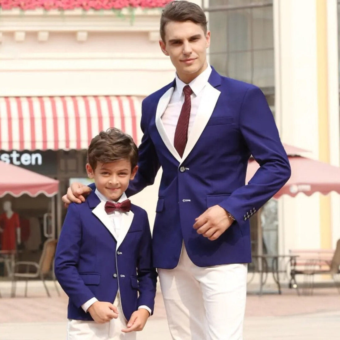 Madhu Couture New Stylish Designer Formal Fashion Wedding Party Wear Royal Blue Coat Pant Suit For Men.