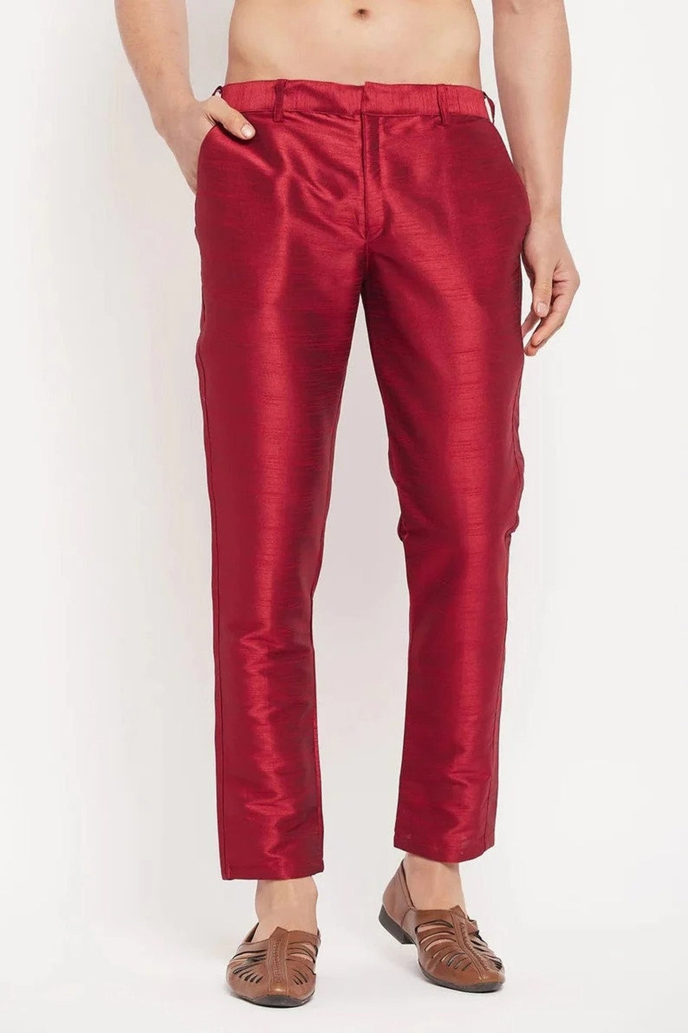 Men's Trousers Silk Pant Casual and Formal Bottom Wear Party Wear Slim Fit with Expend Waist Set Trouser Pant
