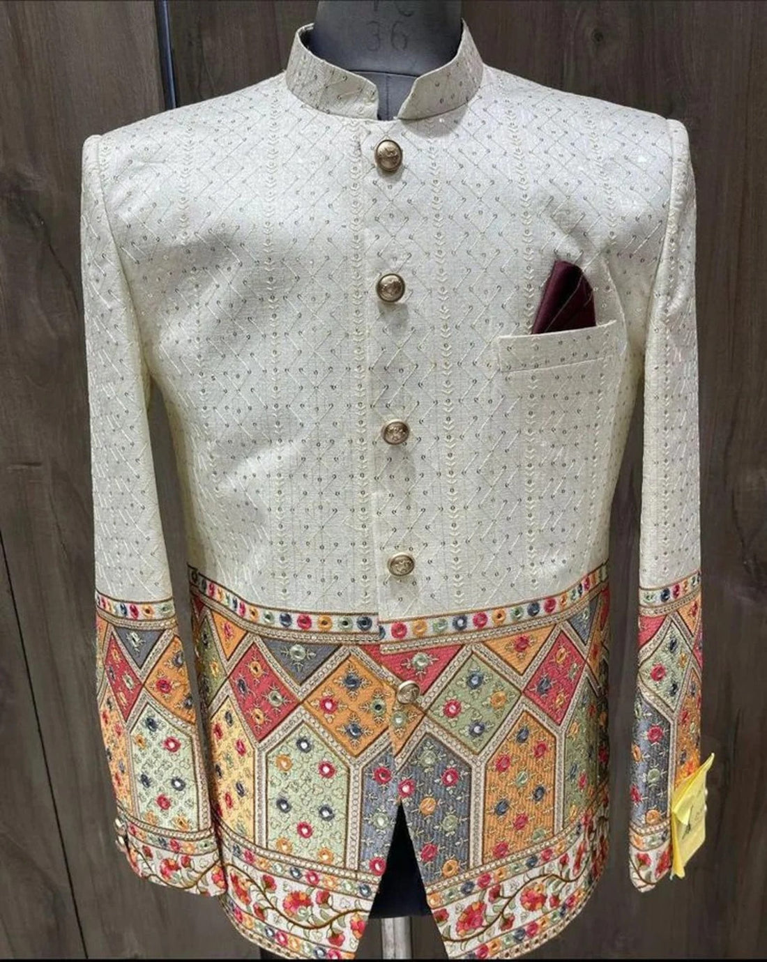 Indian Ethnic Stylish Sequins Zari Designer Jodhpuri Suit for Man, Suit for Groom, Jodhpuri Blazer for Wedding, Bandhgala Suit for Men.