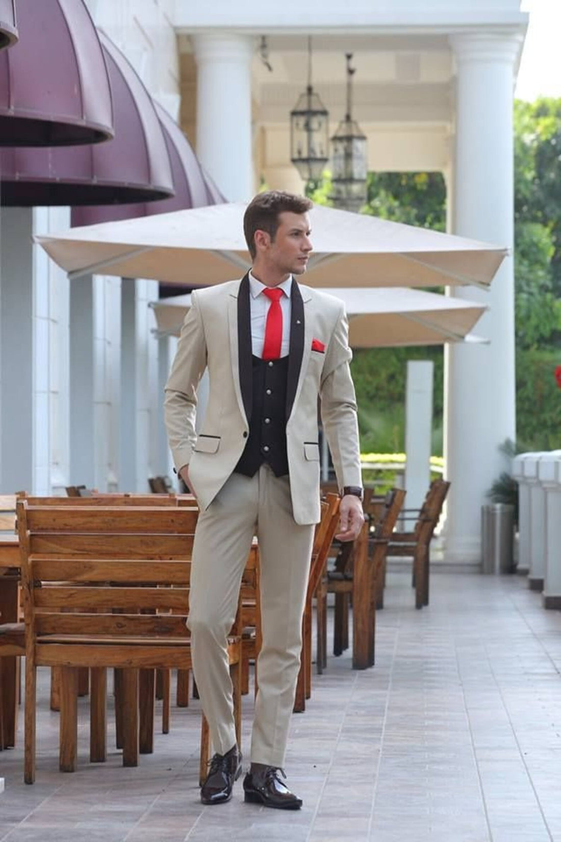 Mens Slim Fit Tuxedo 3pcs Suit Men Suits, Designer Wedding Suits, Groom Wear Slim Fit Coat Vest Pant Suits