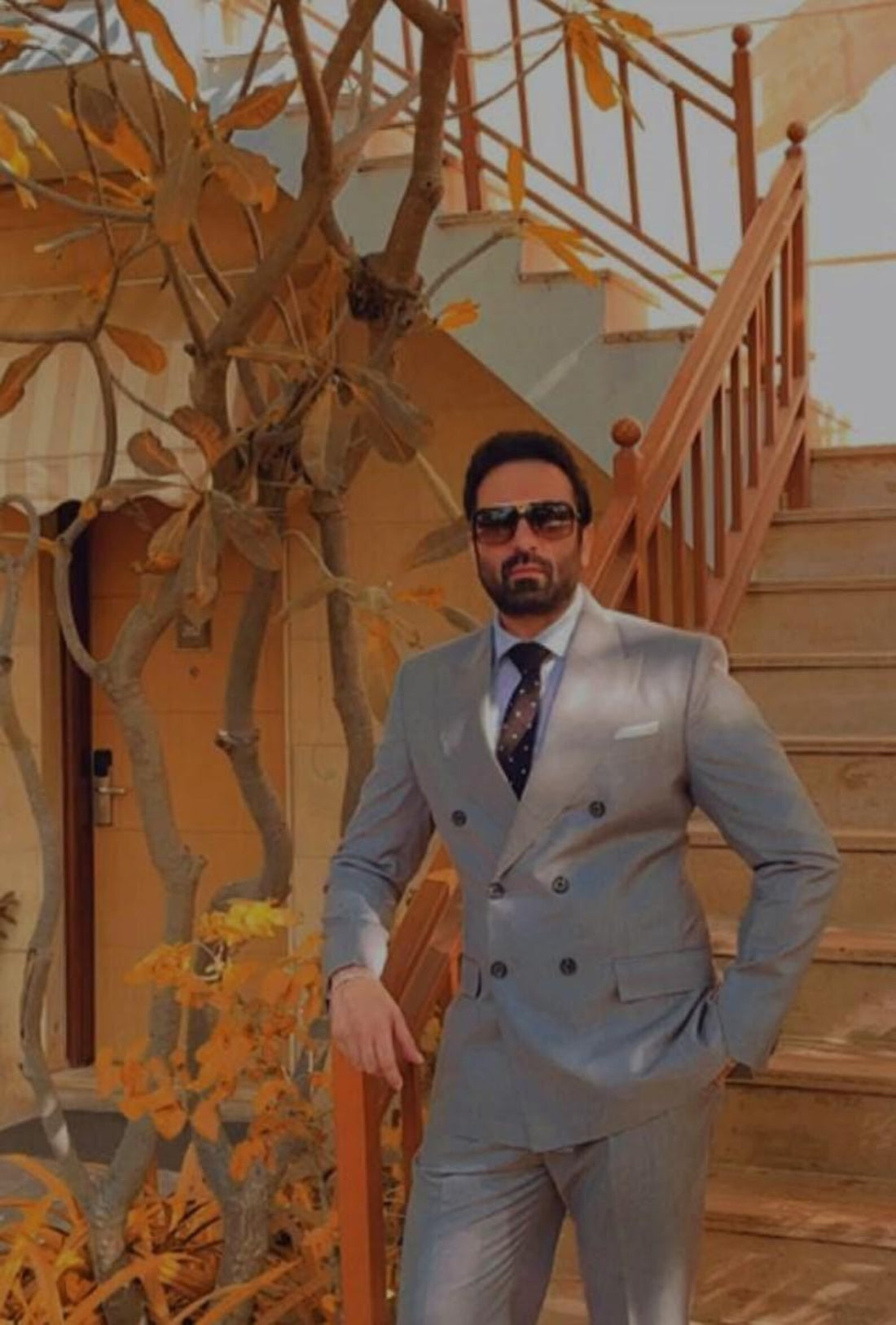 Grey Double Breasted Groom Suit Tuxedo Jacket, Men's Slim Fit Wedding Coat with Pants, Perfect Groomsman Gifts & Dinner Party Wear