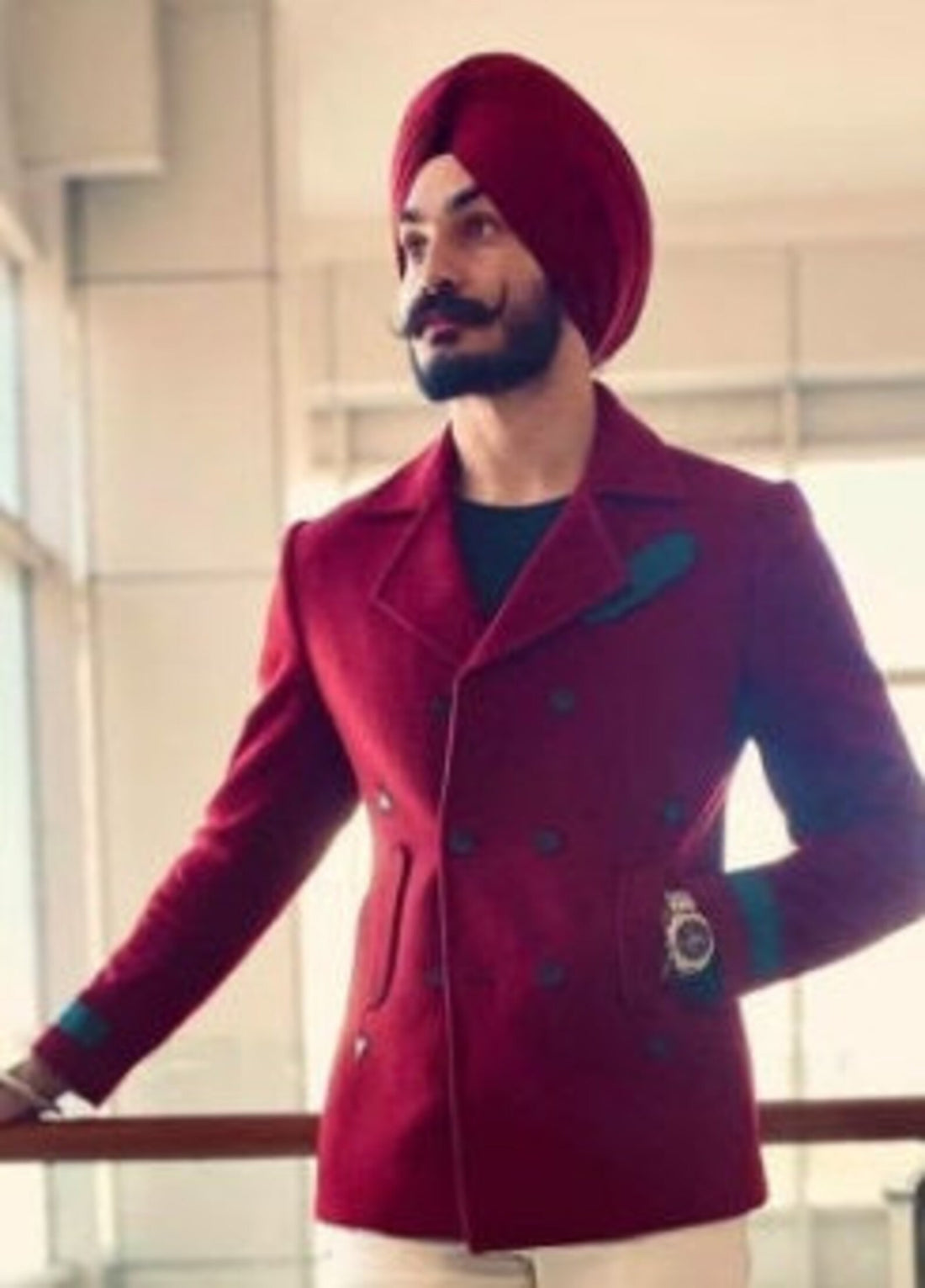 Madhu Couture Designer Maroon With Off White Tuxedo Party Wear Wedding Jacket Coat With Pant For Men.