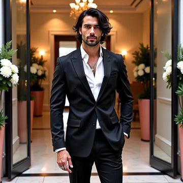 Designer Stylish Party Wear Men's Slim Fit Coat Pant Tuxedo Jacket Suit for Groomsman Gifts & Dinner Prom Party Wear Suit