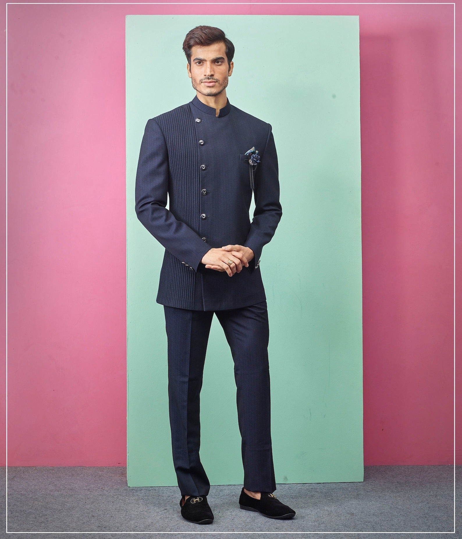 Madhu Couture Designer Bandhgala Jodhpuri Self Design Work Party Wear Wedding Suit for Men.