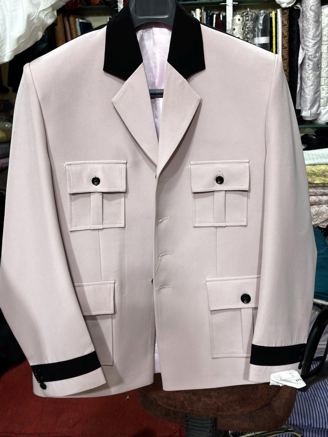 Off White Hunting Style Coat Pants for Men